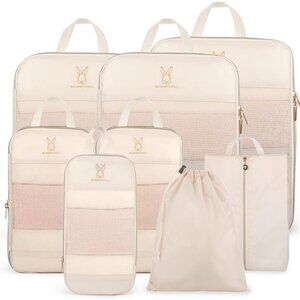 Expandable Compression Packing Cubes for Suitcases,6Set Lightweight Compressible